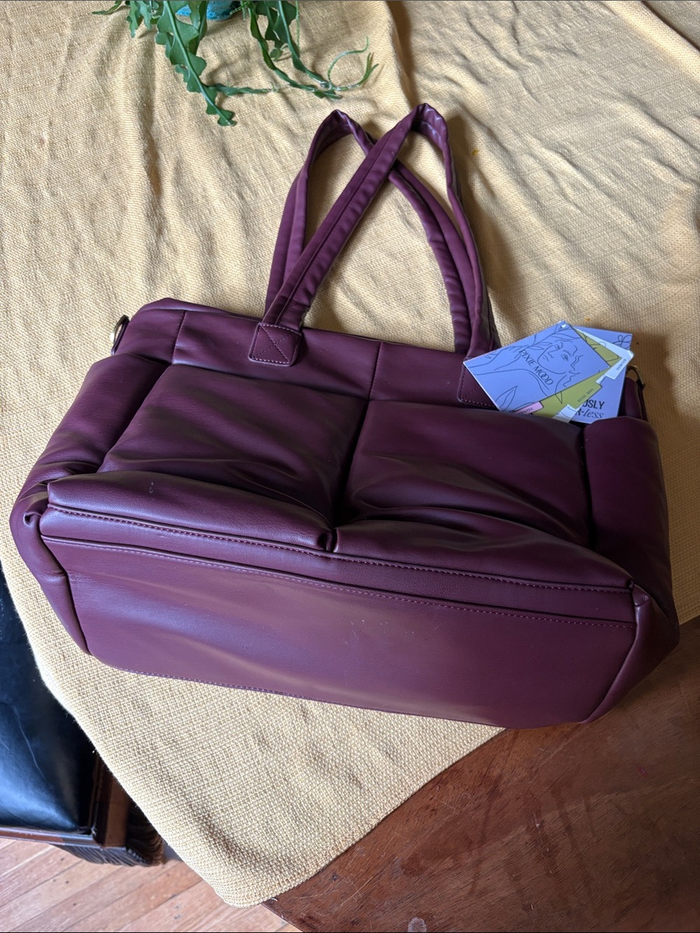 Pixie Mood Quilted Shoulder Tote in Plum